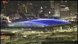 Video: Ford Field lights up Downtown Detroit