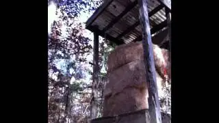 Traditional archery -- hitting two tennis balls with one ar