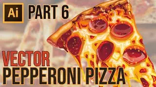 Adobe Illustrator Tutorial | How to Draw Pepperoni Pizza Vector Part 6