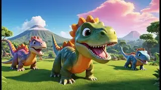 Row Row Your Dinosaur | Roaring Boat Song for Kids | Prehistoric Nursery Rhyme Adventure