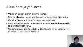 Kemia: Alkuaine, yhdiste ja pallomalli