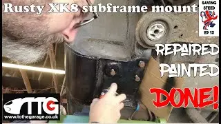 S13 Jaguar XK8's Rusty rear subframe mount. Is now repaired