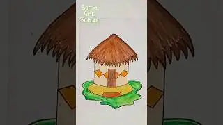How To Draw House| How To Draw Hut| House| Hut #house #hut #chuchutv #babybus #shorts #youtubeshorts