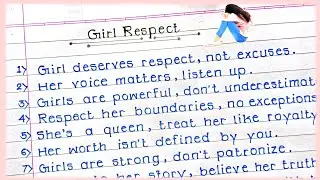 10 Lines On &lsquo;Girl Respect' in english| Respect For Women 10 Lines| Women Empowerment Series Part-1|