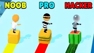 NOOB vs PRO vs HACKER | Cube Surfer! | Gameplay (Android/iOS)