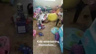 kids entertaining themselves #momlife #kidsplaying #funtimes #fibromom #entertainment