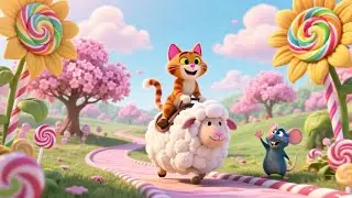 Cookie Cat and the Jellybean Jungle | Sweet Candy Adventure Rhyme for Kids | Nursery Rhymes & Songs