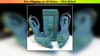 Green Women Shoes And Bag Set African Ladies High Heels Evening Pumps Match With Handbag Clutch