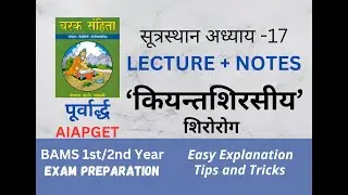 कियन्तशिरसीय/ KIYANTSHIRSEEYA/चरक संहिता-17/ चरक पूर्वार्ध/Charak Sutrasthan-17/Charak/BAMS