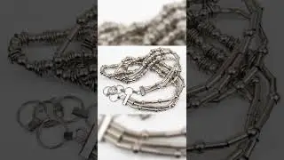 Extra-Long Triple-Strand Silver-Plated Beaded Necklace 34-Inch Elegant Draping