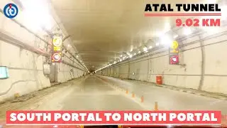 Atal Tunnel Inside View From South Portal to North Portal | Driving By Car