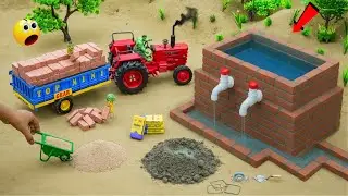 Diy Mini Tractor Builds Realistic Water Tank Using Bricks & Cement | Science Project | @topminigear