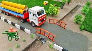 DIY Mini Truck Builds Strong Cement Bridge | Creative Engineering Construction Project