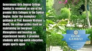 Government Girls Degree College Gambat.
