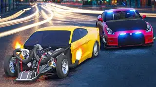 GTR Cop's Destroy Mustang drag car  | GTA 5 RP