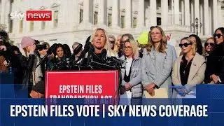 Epstein survivors call for release of files ahead of vote | Sky News coverage