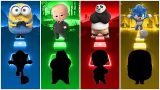 Minions 🆚 Baby Boss 🆚 Kung Fu Panda 🆚 Sonic | Tiles Hop EDM Rush!