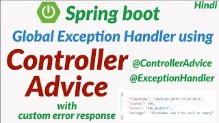Controller advice exception handler | Controller advice in spring boot | Controller advice in Hindi.