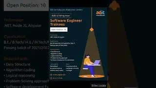 Adit Software Engineer Trainee Jobs For Freshers | B.E,B.tech,MCA,M.tech Job Opening 2021-22 fresher