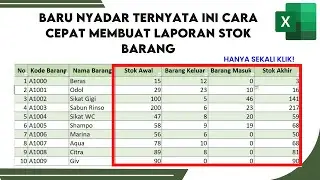 WOW Cara Membuat Laporan Stok Barang di Excel - Membuat Laporan Barang Masuk dan Keluar Paling Mudah