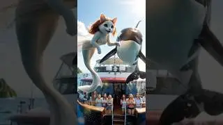 Mermaid Jessica Cat & Giant Orca Whale 🐋| Titanic Underwater Scene #shorts#viral#orca#jessica#cat