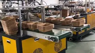 High speed paper lunch box making machine double dies one time take away food container machine