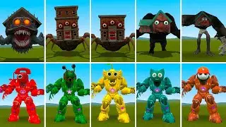 ALL HOUSE & LIVING BUILDING MONSTERS VS SPRUNKI MECHA TITAN? in Garrysmod!,...