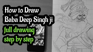 How To Draw Baba Deep Singh ji Drawing Easy| Baba Deep Singh ji Drawing step by step tutorial