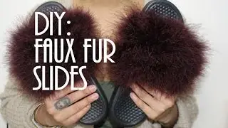 DIY: Faux Fur Nike Slides
