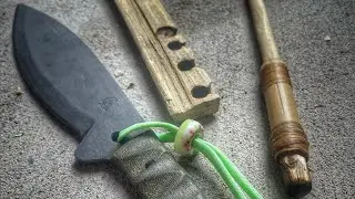 New Knife Testing- Hand Drill Friction Fire #asmr #fire #bushcraft #rainyday