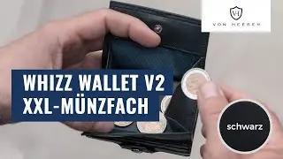 VON HEESEN Whizz Wallet - Slim Wallet mit XXL M&uuml;nzfach, CRYPTALLOY&reg; RFID-Schutz, 5-10 Karten