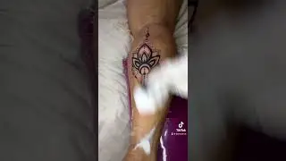 FLOWER TATTOO ON CALF RESULT #jenjamesink #shortsviral #shortsyoutube #shortvideo #shortfeed