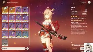 Yoimiya weapon comparison R5 Rust vs R1 Skyward Harp