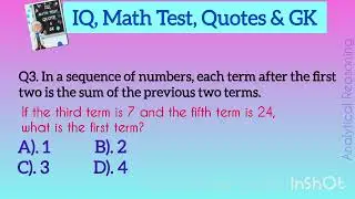 Analytical Reasoning Quize for GAT Preparation.