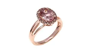 14K Rose Gold 2.5ctw Pink Zircon and Diamond Ring