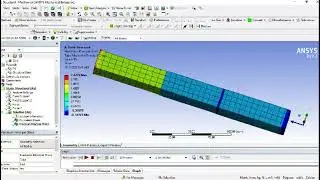 Statically Indeterminate beam, force reaction analysis# ANSYS Workbench#stressanalysis  