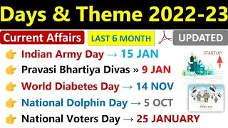 Days And Themes 2022-23 Current Affairs | Last 6 Months | 2023 Days & Themes Current Affairs |