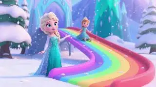 Elsa and the Rainbow Slide 4 | A Colorful Winter Adventure ❄️🌈