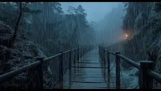 Rain Sounds For Sleeping 99% | Wooden Bridge Rain for Deep Sleep Ambience