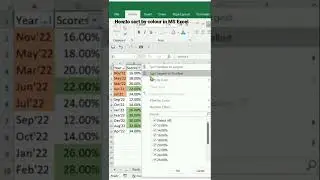 How to sort by colour in MS Excel #Short