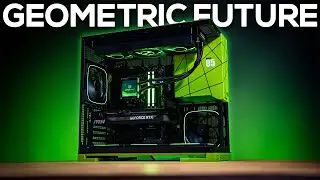 Green Geometric Future model 5 Gaming PC Build! 9800X3D + RTX 5070
