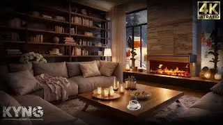 Calming LOfi Atmosphere, Peaceful Ambience w/ Fireplace, Thunderstorm, Rain [NEW [HQ] LOfi]