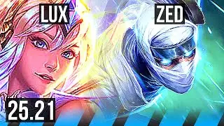 LUX vs ZED (MID) | 7/1/17, 800+ games | EUW Master | 25.21