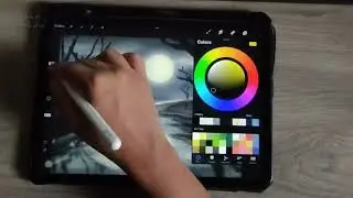 #Moonlight Digital art tutorial #how to digital painting #procreate #easy #landscape