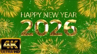 Happy New Year 2026 Green Screen Video 4K Editable Celebration Wishes with Fireworks & Effects