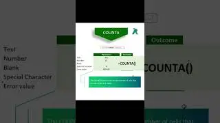 COUNTA Formula's use in Excel #counta #countaformula #Excel