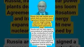 Russia, Iran sign nuclear power plants deal as sanctions loomAgreement#russiaukrainewar