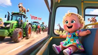 Boom Boom Farm Bus Ride 🚌🌾 Fun Counting & Vehicle Song for Kids | Learn Numbers with Baby