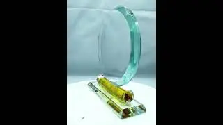 Crystal Trophy with yellow Crystal base 9167