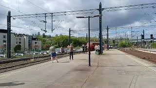 The Nohab Di3 Locomotive passes by at Lillestr&oslash;m Station - 10.5.2025 